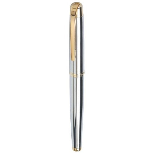 Marquis Metro WM/831/CH/G Roller Ball Pen Chrome with Gold Accents, Packaged in Black Lacquer Box