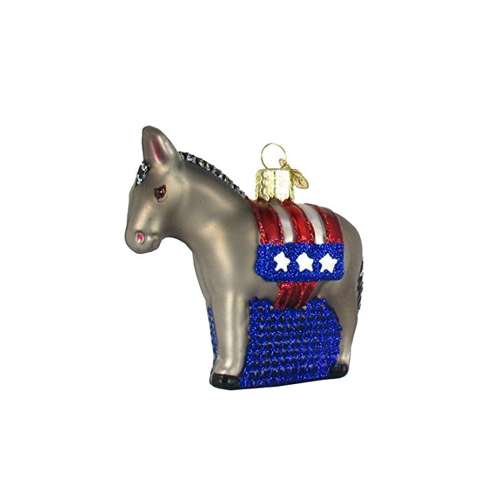 Old World Christmas Democratic Donkey Glass Ornament