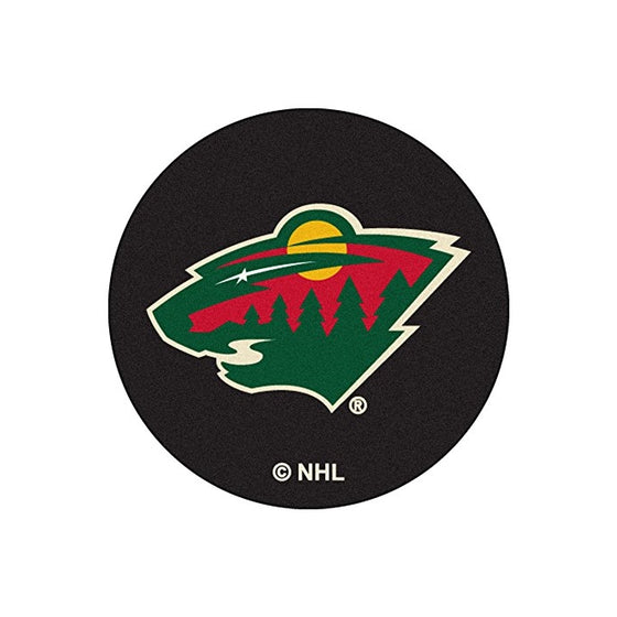 FANMATS NHL Minnesota Wild Nylon Face Hockey Puck Rug