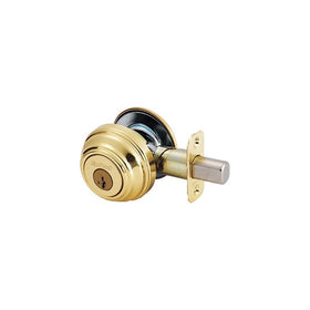 Kwikset 816 Key Control Single Cylinder Deadbolt featuring SmartKey in Polished Brass