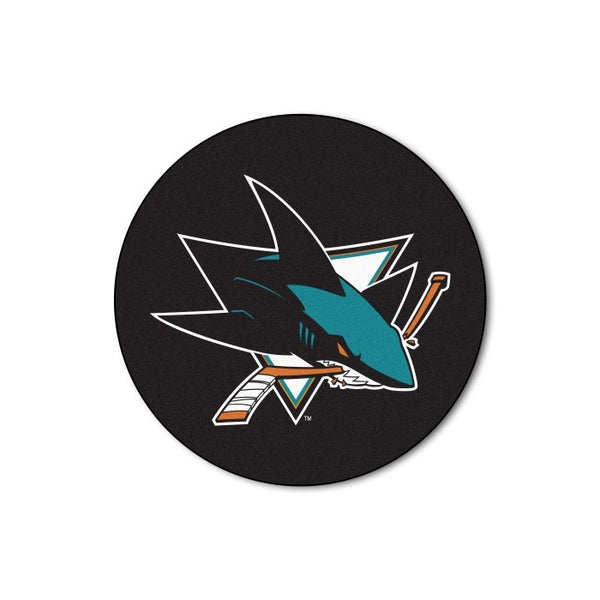 FANMATS NHL San Jose Sharks Nylon Face Hockey Puck Rug