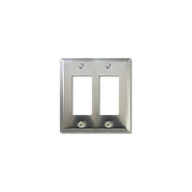 AmerTac 161RR 2 Rocker Polished Chrome Traditional Steel Wallplate