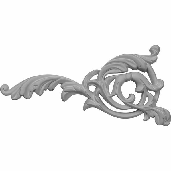 Ekena Millwork ONL04X07X01LF-L 7 3/4-Inch W x 4 1/8-Inch H x 3/4-Inch P Leaf Scroll Onlay, Left