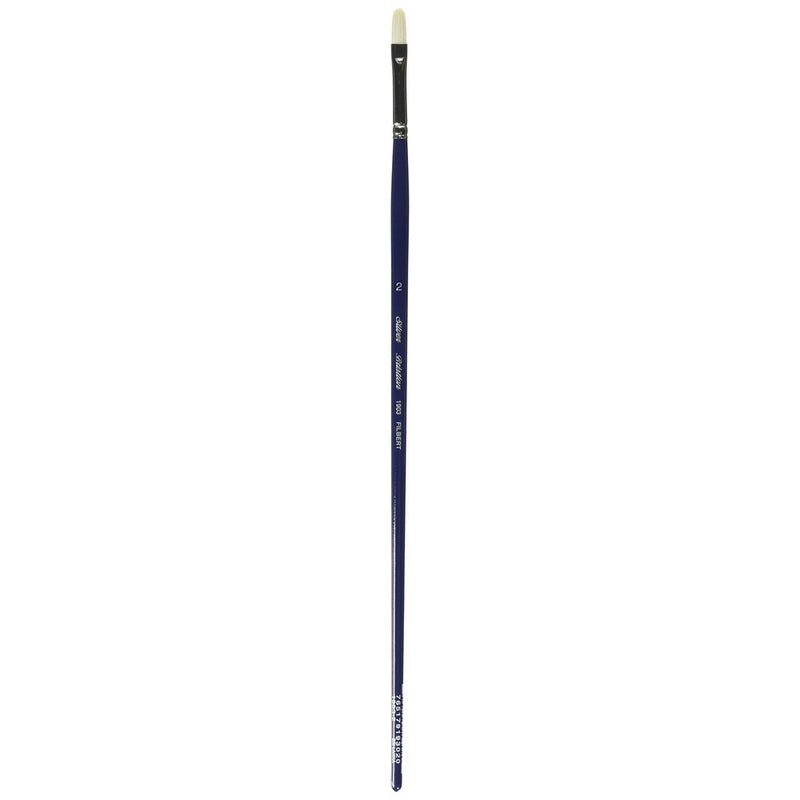 Silver Brush 1903-2 Bristlon Stiff Synthetic Long Handle Filament Brush, Filbert, Size 2
