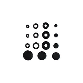 125pc Rubber Grommet & Plug Assortment - Includes Solid Plugs - Automotive, Airplane, Marine Applications