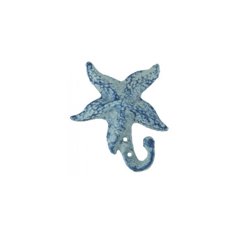 Iron Starfish Hook, Set of 2, Light Blue