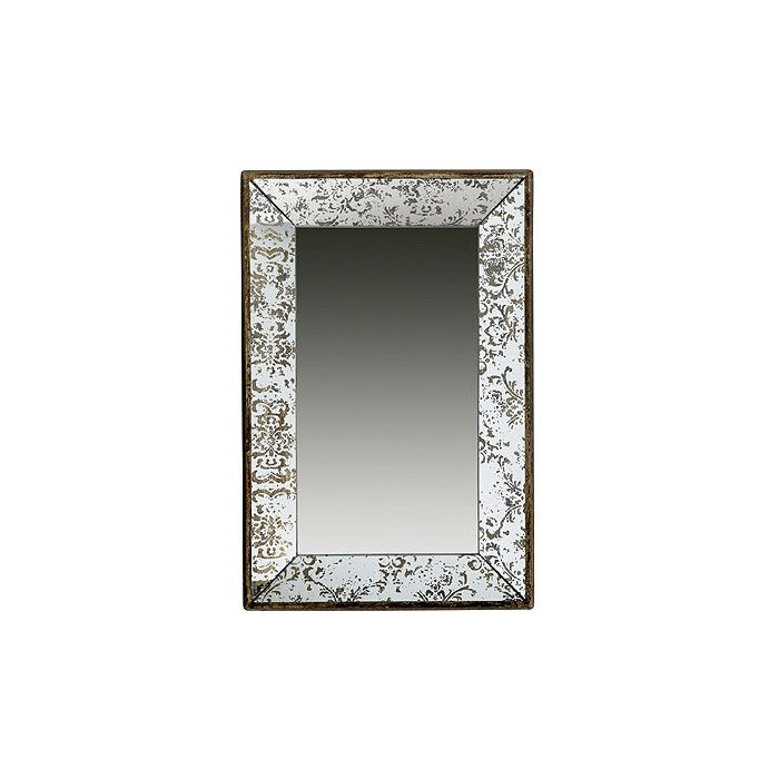 Antique-Look Frameless Wall Mirror / Tray 24"x15"