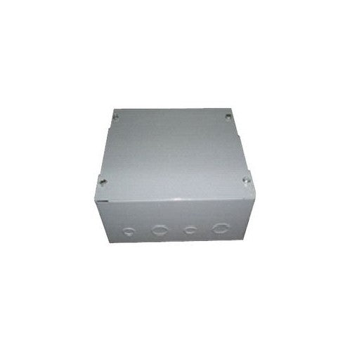 BUD Industries JB-3953-KO Steel NEMA 1 Sheet Metal Junction Box with Knockout and Lift-off Screw Cover, 4" Width x 6" Height x 4" Depth, Gray Finish