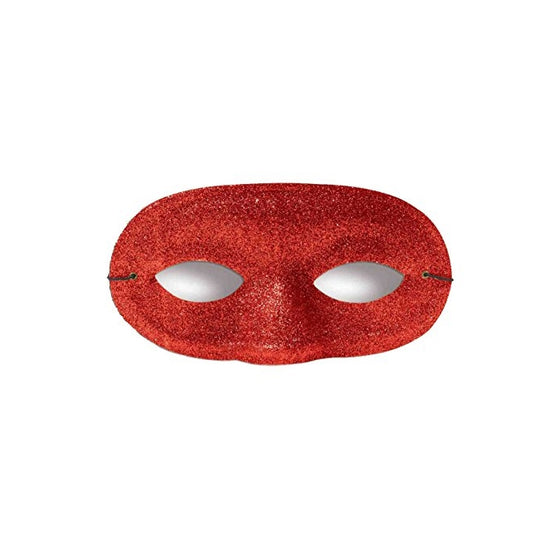 Red Glitter Domino Mask