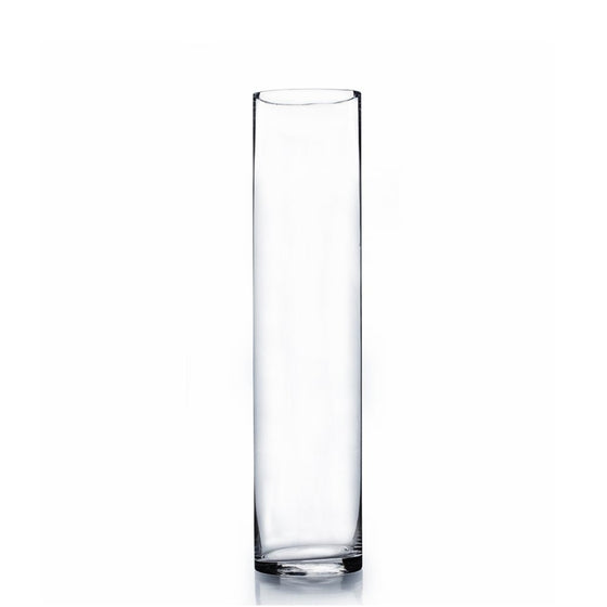 Clear Cylinder Glass Vase / Candle Holder - 4" x 18"H Wholesale Lot (12 pieces)