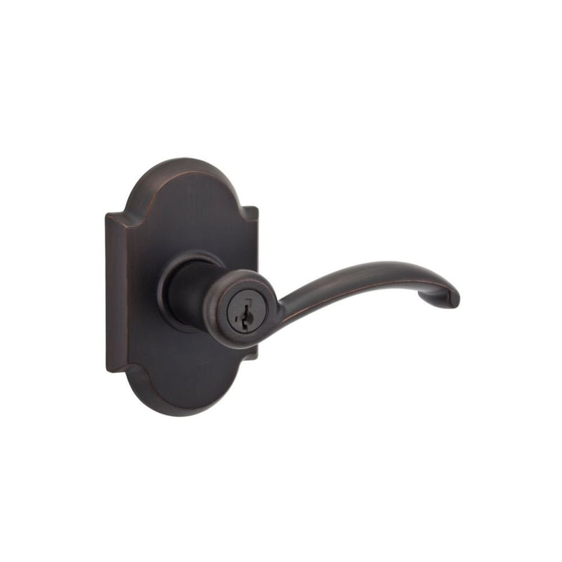Kwikset Austin Entry Lever featuring SmartKey in Venetian Bronze