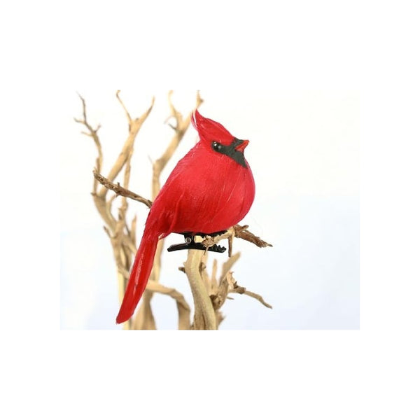 Factory Direct Craft Package of 12 Bright Red Artificial Cardinal Birds with Clips for Christmas Tree Ornaments