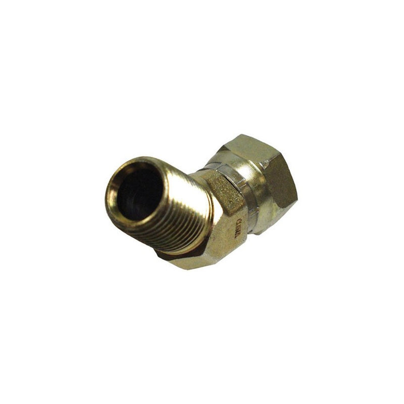 Apache 39005475 3/8" Male Pipe x 3/8" Female Pipe Swivel 45° Hydraulic Adapter (Style 1503)