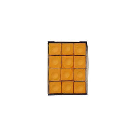 Sterling Gaming Silver Cup Orange Pool Cue Chalk - 12 Pc Set