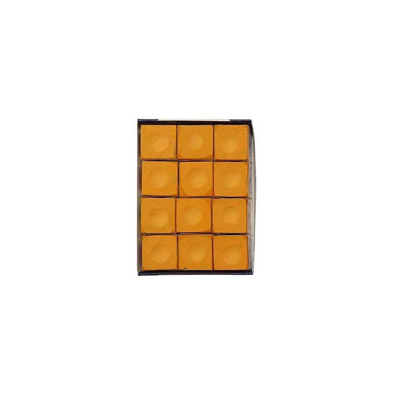 Sterling Gaming Silver Cup Orange Pool Cue Chalk - 12 Pc Set