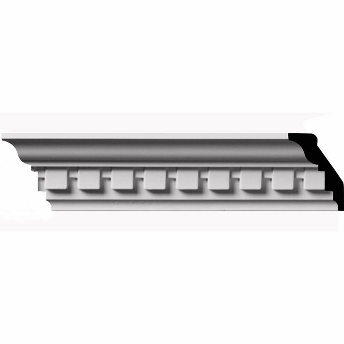 2 3/4"H x 1 7/8"P x 3 1/4"F x 94 1/2"L, (1" Repeat) Dentil Crown Moulding