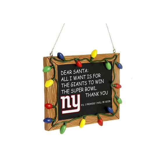 New York Giants Resin Chalkboard Sign Ornament