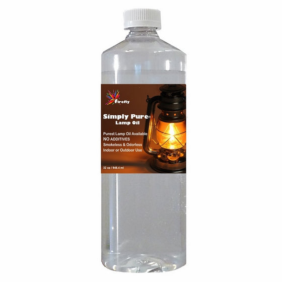 Firefly Candle and Lamp Oil - 32 oz - Smokeless & Odorless - Simply Pure - Ultra Clean Burning - Liquid Paraffin Fuel - Highest Purity Available