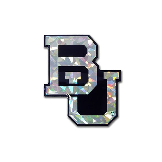 BU Baylor Bears NCAA Silver Reflective 3D Decal Domed Sticker Emblem