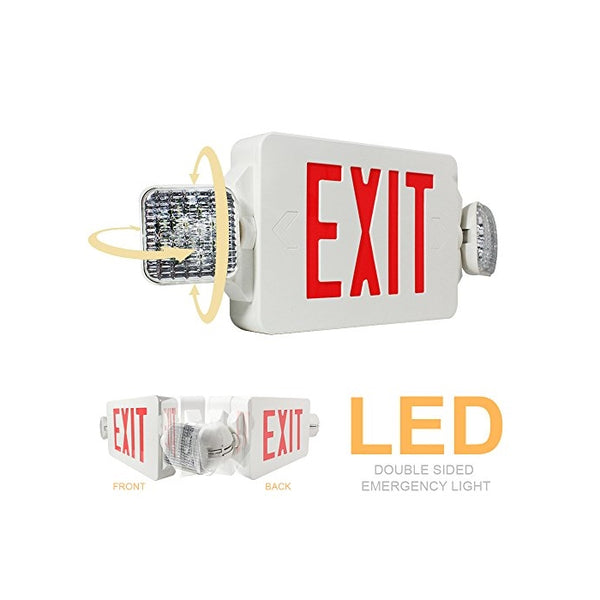 eTopLighting 1PCS LED Exit Sign Emergency Lighting Emergency LED Light (UL924, ETL listed) / Rotate LED Lamp Head / Red Letter, EL2CR-1