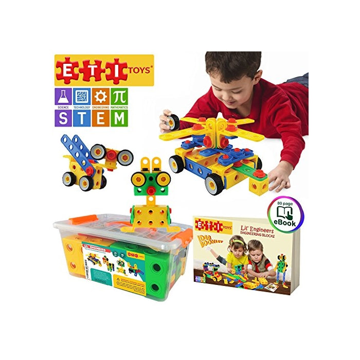 ETI Toys | STEM Learning | Original 101 Piece Educational Construction Engineering Building Blocks Set for 3, 4 and 5 Year Old Boys & Girls | Creative Fun Kit | Best Toy Gift for Kids Ages 3yr - 6yr