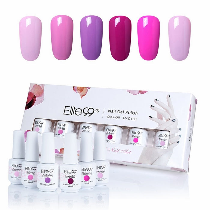 Elite99 Gel Nail Polish, Soak Off UV LED Gel Polish Nail Art Manicure Gift Box Set of 6