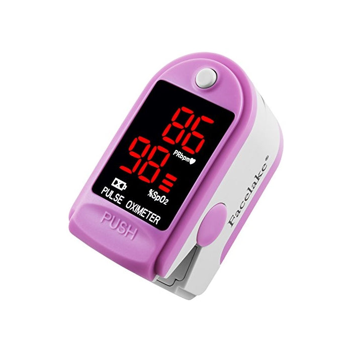 FaceLake FL400 Pulse Oximeter with Carrying Case, Batteries, Neck/Wrist Cord - Pink