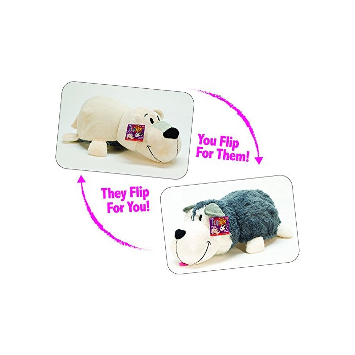 FlipaZoo 2-in-1 Husky to Polar Bear Plush Toy by Jay at Play (14 Inch)