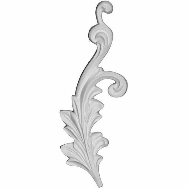 Ekena Millwork ONL04X10X01RB-L 3 5/8 inch W x 9 1/2 inch H x 7/8 inch P Robin Scroll Onlay, Left, White