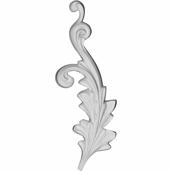 Ekena Millwork ONL04X10X01RB-R 3 5/8 inch W x 9 1/2 inch H x 7/8 inch P Robin Scroll Onlay, Right, White