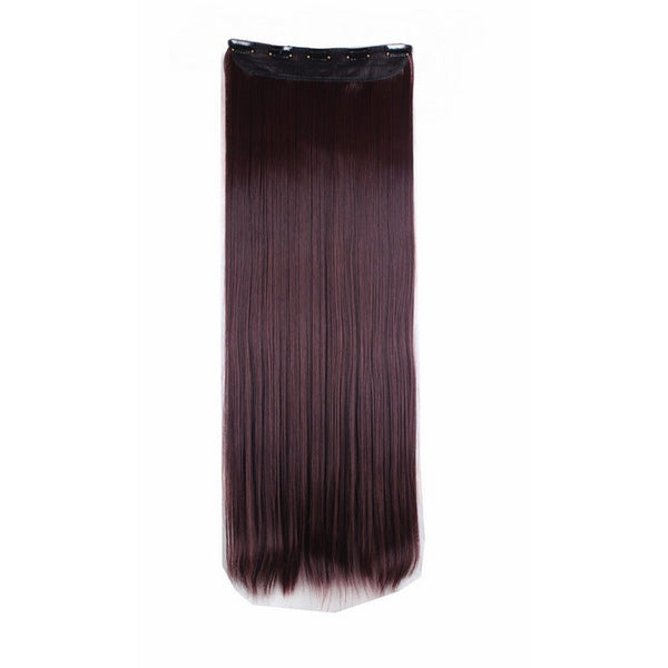 FIRSTLIKE 30" Inch Straight Wine Red Clip In Hair Extensions Thick 3/4 Full Head Long One Piece 5 clips Soft Women Beauty Hairpiece