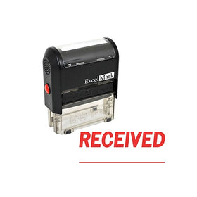 ExcelMark RECEIVED With Signature Line Self-Inking Rubber Stamp (A1539-Red Ink)