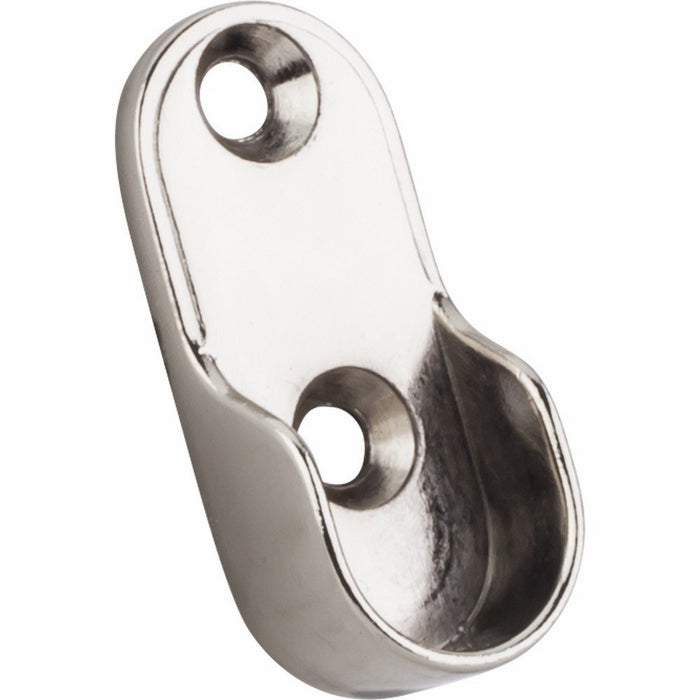Pack of 6- Oval Satin Nickel Mounting Bracket for Oval Closet Rod Screw-in Type