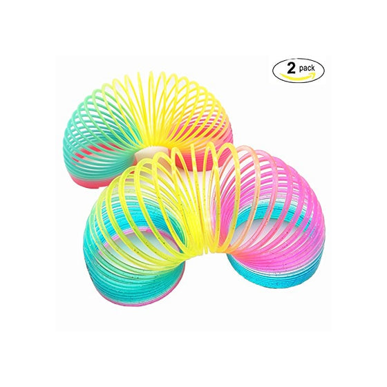 Magic Spring Rainbow Slinky Toy - 8.5 CM,2 Pack