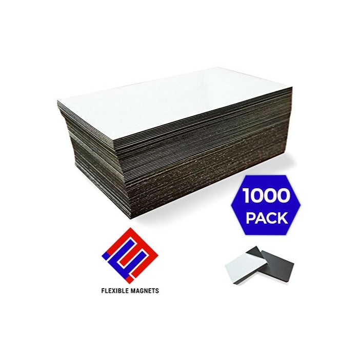 Self Adhesive Business Card Magnets from Flexible Magnets, 20 mil Peel and Stick. (1000 Count)
