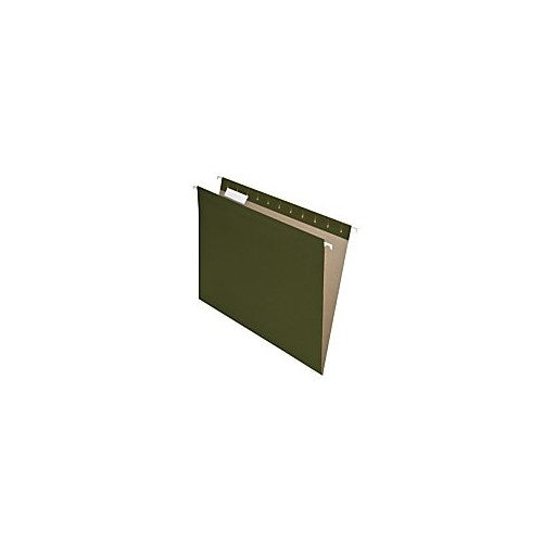 EarthWise by Pendaflex 100% Recycled Hanging Folders, Letter Size, 1/5 Cut, Standard Green, 25 per Box (74517)
