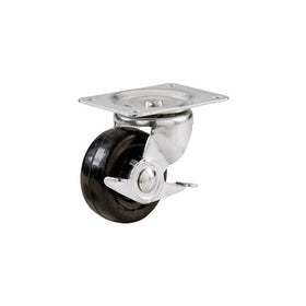 Shepherd Hardware 9541 2-Inch Polypropylene Wheel Swivel Plate Caster with Brake, 125-lb Load Capacity