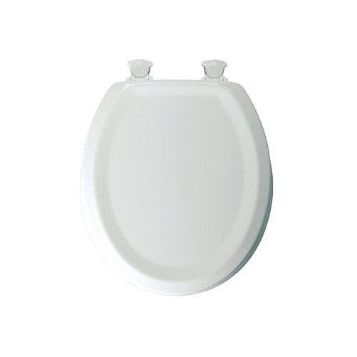 Mayfair 25EC Sculptured Molded Wood Toilet Seat with Lift Off Hinge, Round, White Wood