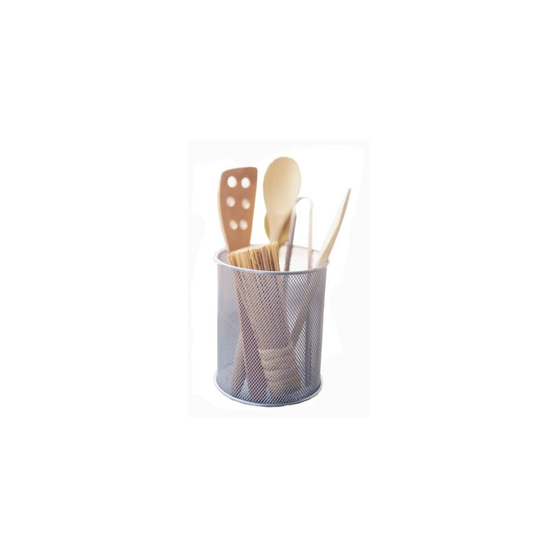 Design Ideas Mesh Utensil Cup/Organizer, Silver