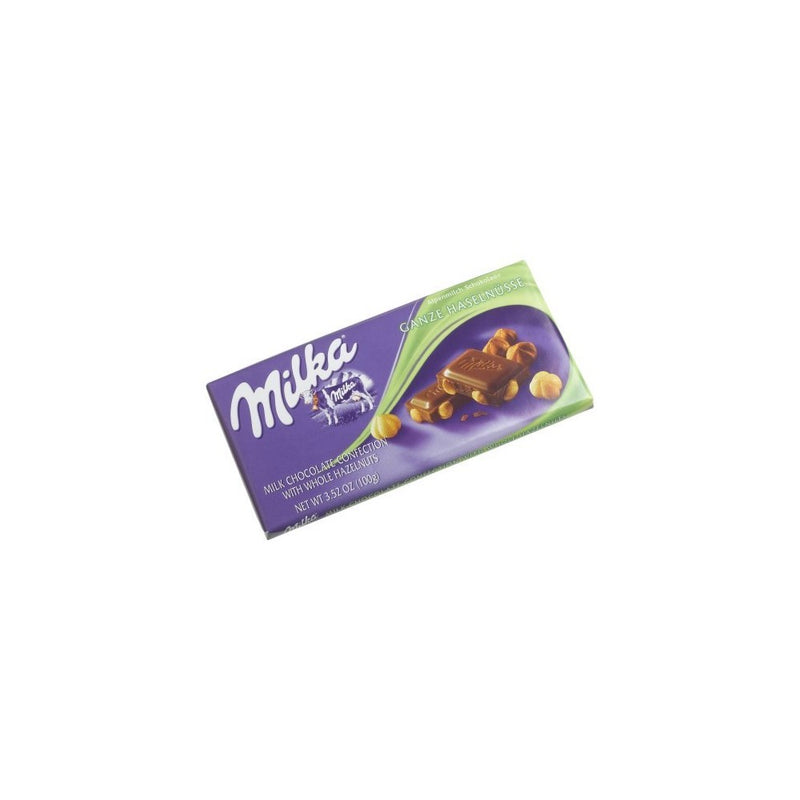 Milka Milk Chocolate with Whole Hazelnuts, 3.52-Ounce Bars (Pack of 10)