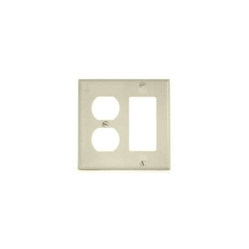Cooper Wiring 2G Duplex & Deco Plate- Almond PJ826A