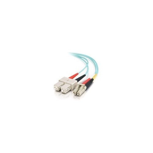 C2G/Cables to Go 36528 10Gb LC/SC LSZH Duplex 50/125 Multimode Fiber Patch Cable (5 Meters, Aqua)