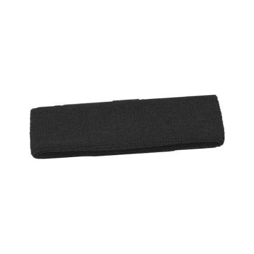 Terry Cloth Headband Various Colors Sweatband (Black)