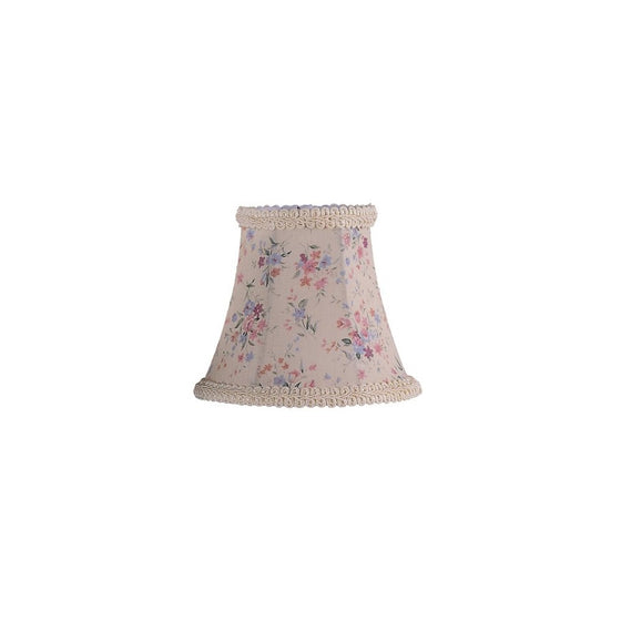 Livex Lighting S272 Bell Clip Chandelier Shade With Fancy Trim, 1" x 1" x 1", Cream Floral Print