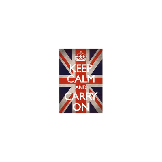 Keep Calm Carry On Motivational Inspirational WWII British Morale Union Jack Flag Poster 24x36 inch