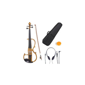 Cecilio 4/4 CEVN-2Y Solid Wood Yellow Maple Metallic Electric / Silent Violin with Ebony Fittings in Style 2 (Full Size)