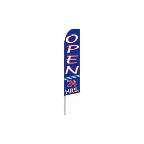 NEOPlex - "Open 24 Hours Extra Wide" Swooper Feather Flag