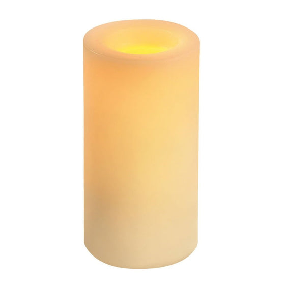 Inglow by Sterno Home 6-Inch Flameless Round Pillar Vanilla Scented Candle with Timer, Cream