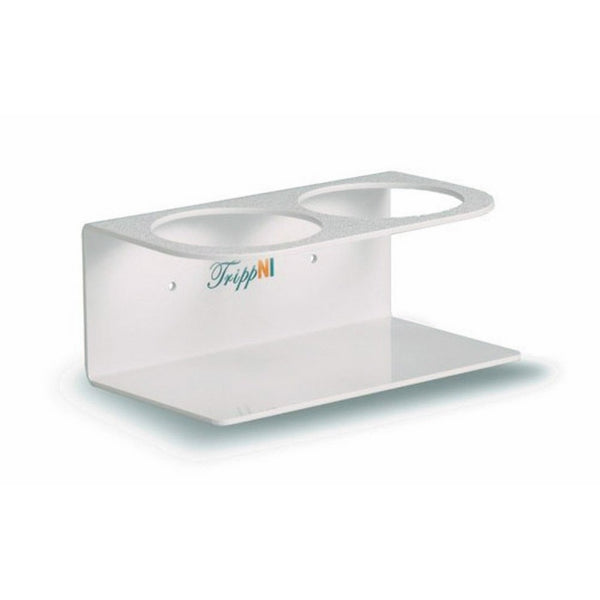 TrippNT 50017 White Acrylonitrile Butadiene Styrene Double Bottle Holder, Stores 2 Bottles of 500mL, 4.25" Diameter x 7.5" Width x 3.25" Height