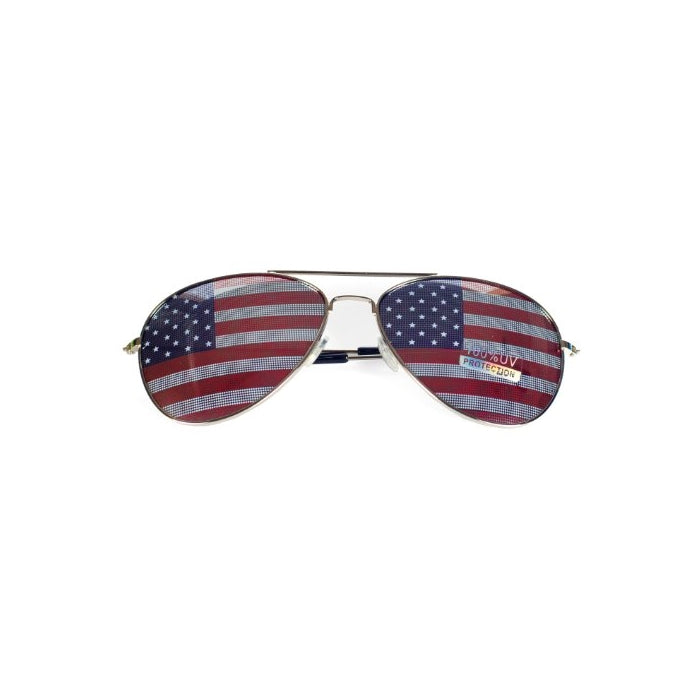Goson American Flag Mirror Aviator Sunglasses